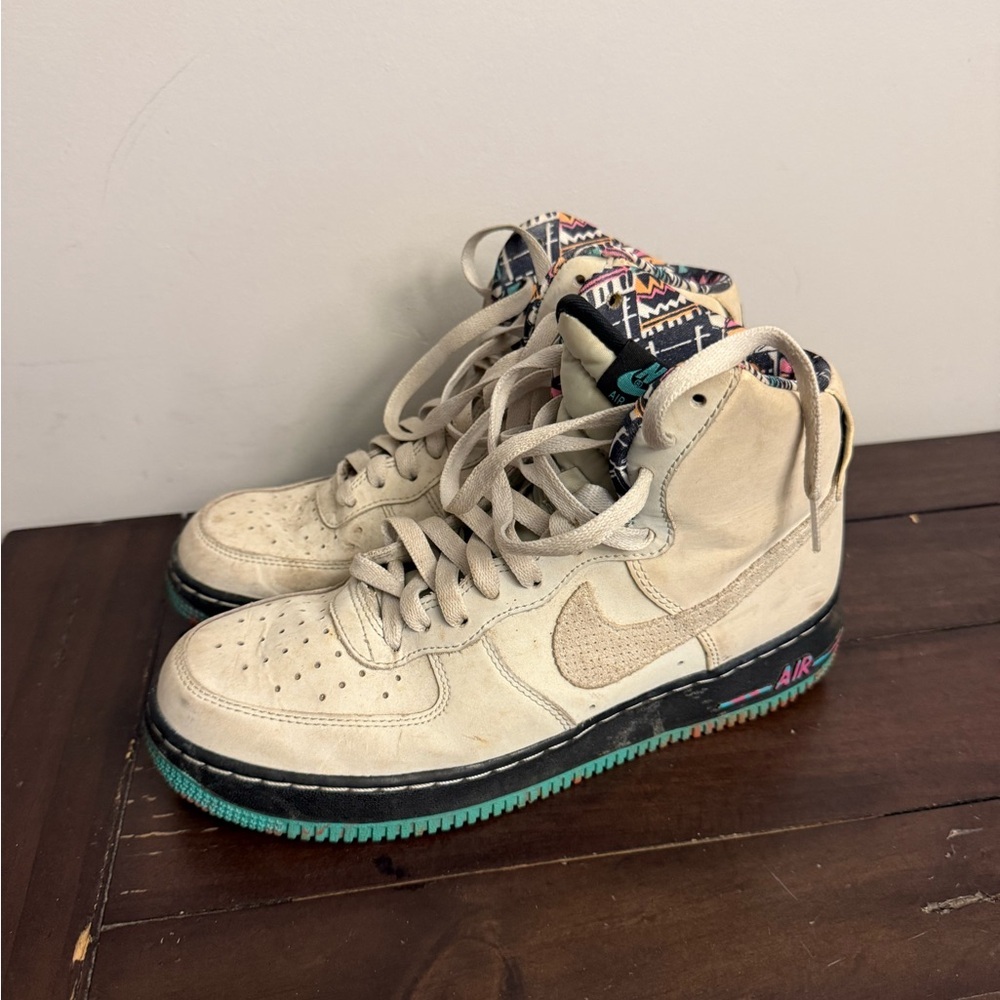 Nike Air Force 1 High 315121-030 Men’s 8 Women’s 9.5 Beige Teal